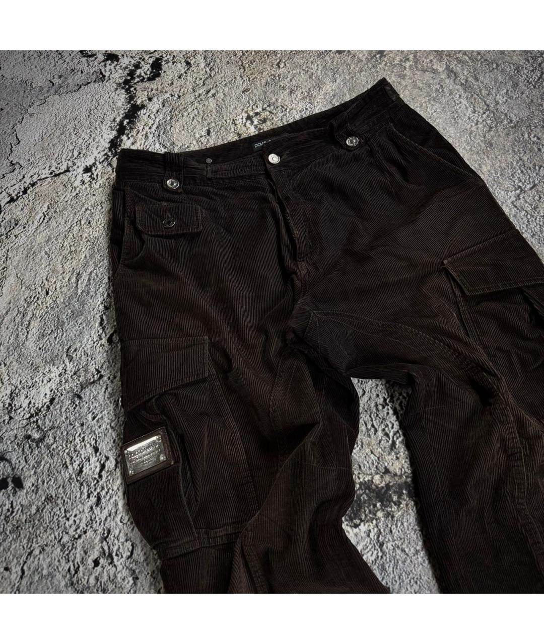 DOLCE&GABBANA Коричневые хлопковые прямые джинсы, фото 6