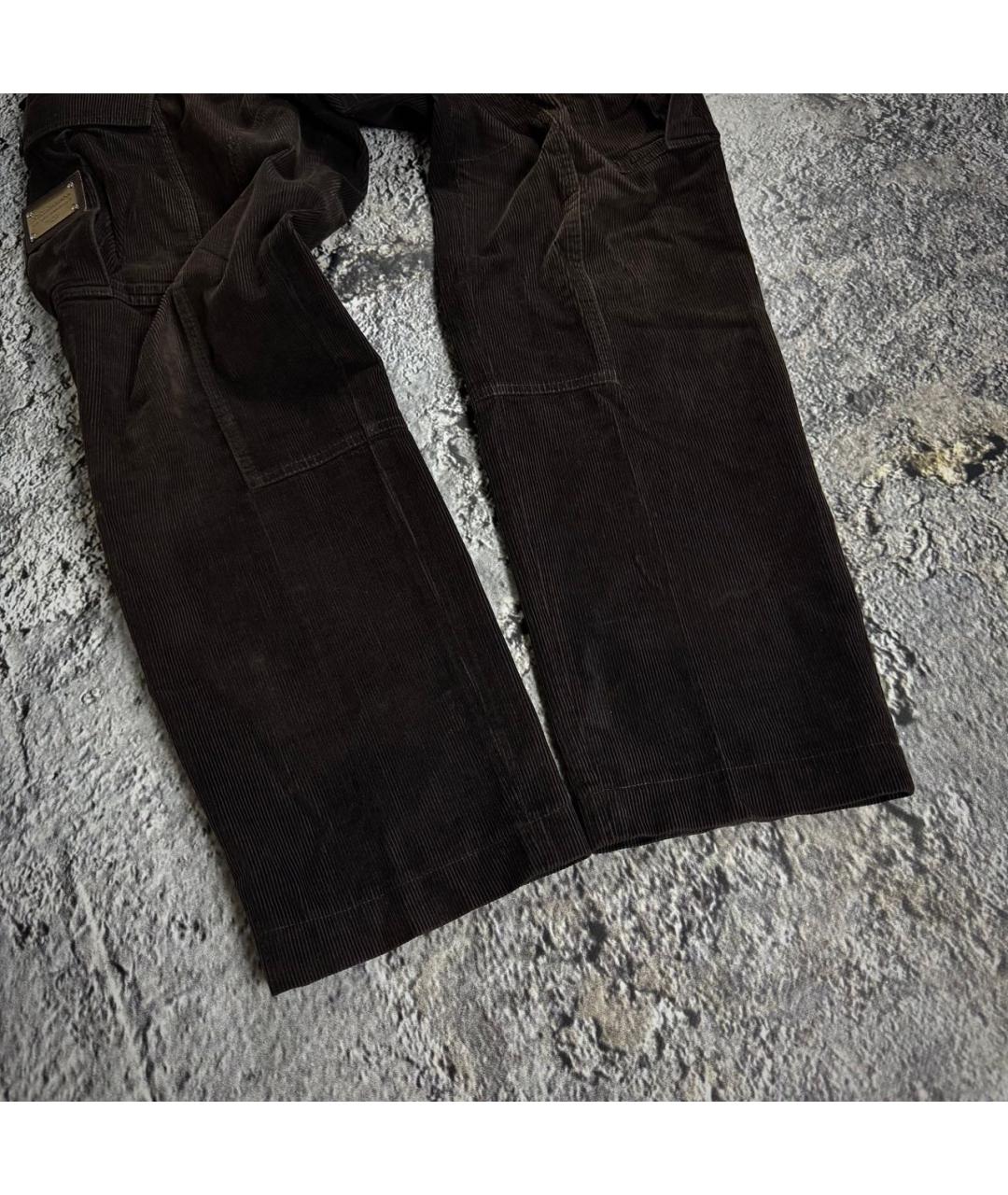 DOLCE&GABBANA Коричневые хлопковые прямые джинсы, фото 5
