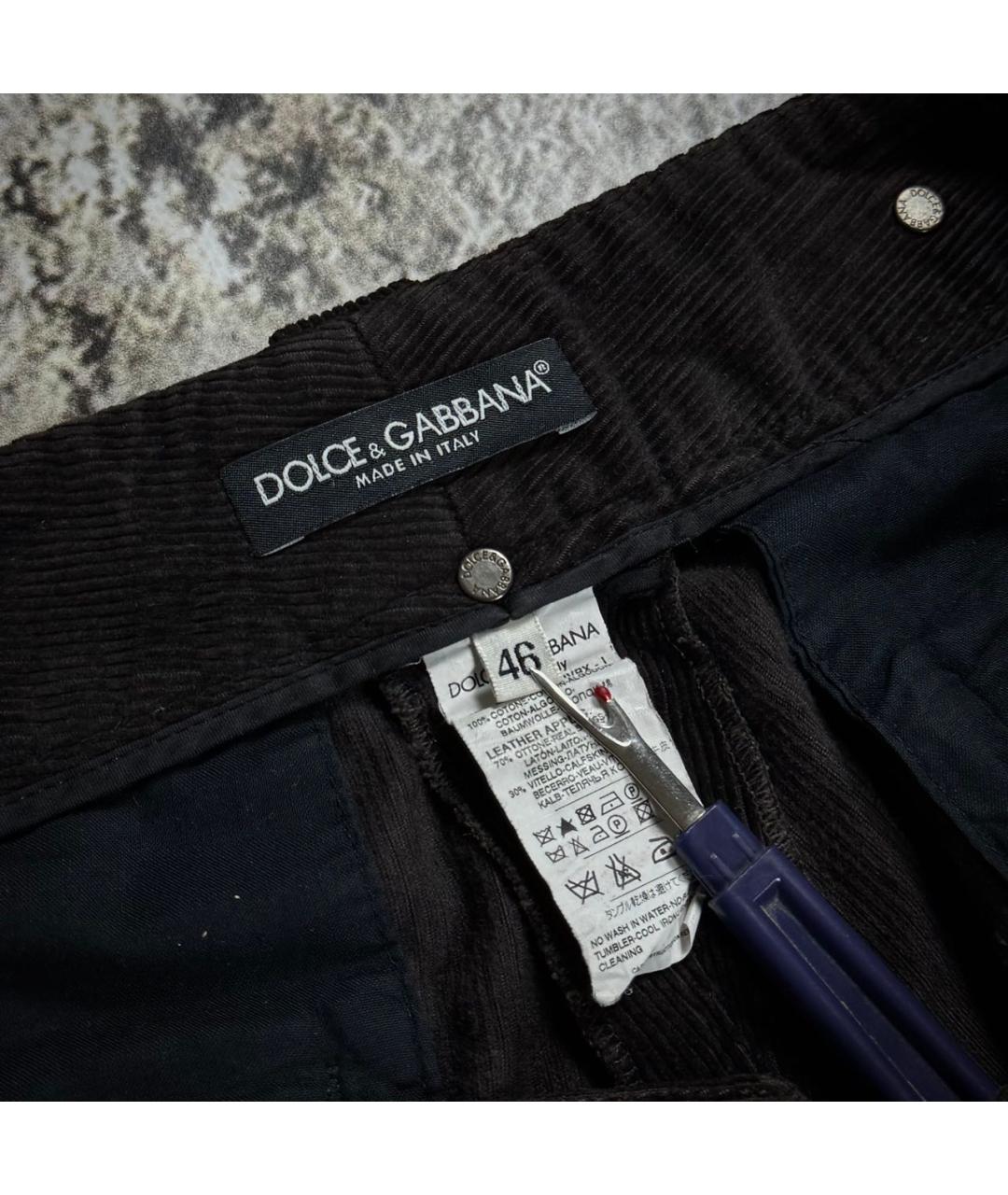 DOLCE&GABBANA Коричневые хлопковые прямые джинсы, фото 3