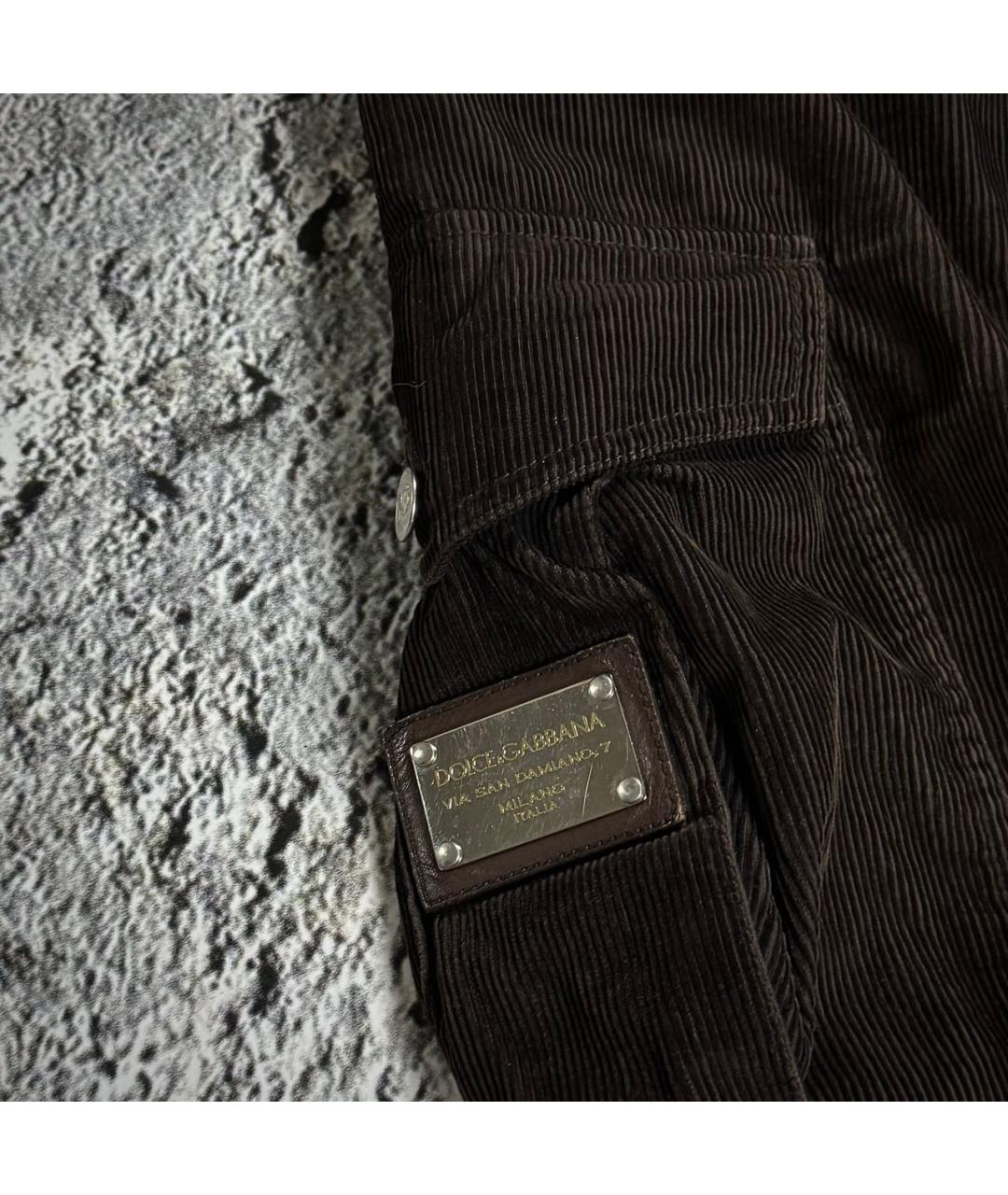 DOLCE&GABBANA Коричневые хлопковые прямые джинсы, фото 4