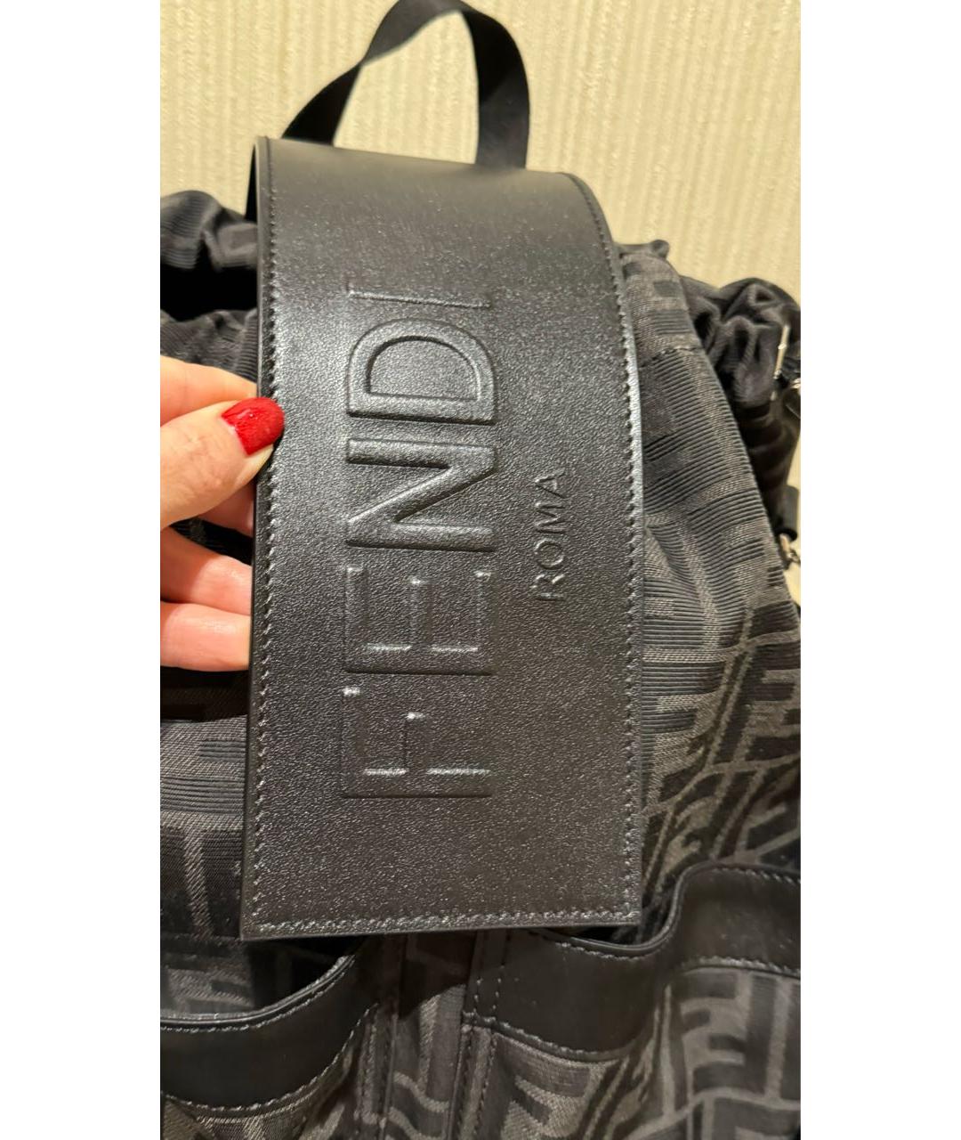FENDI Серый тканевый рюкзак, фото 4
