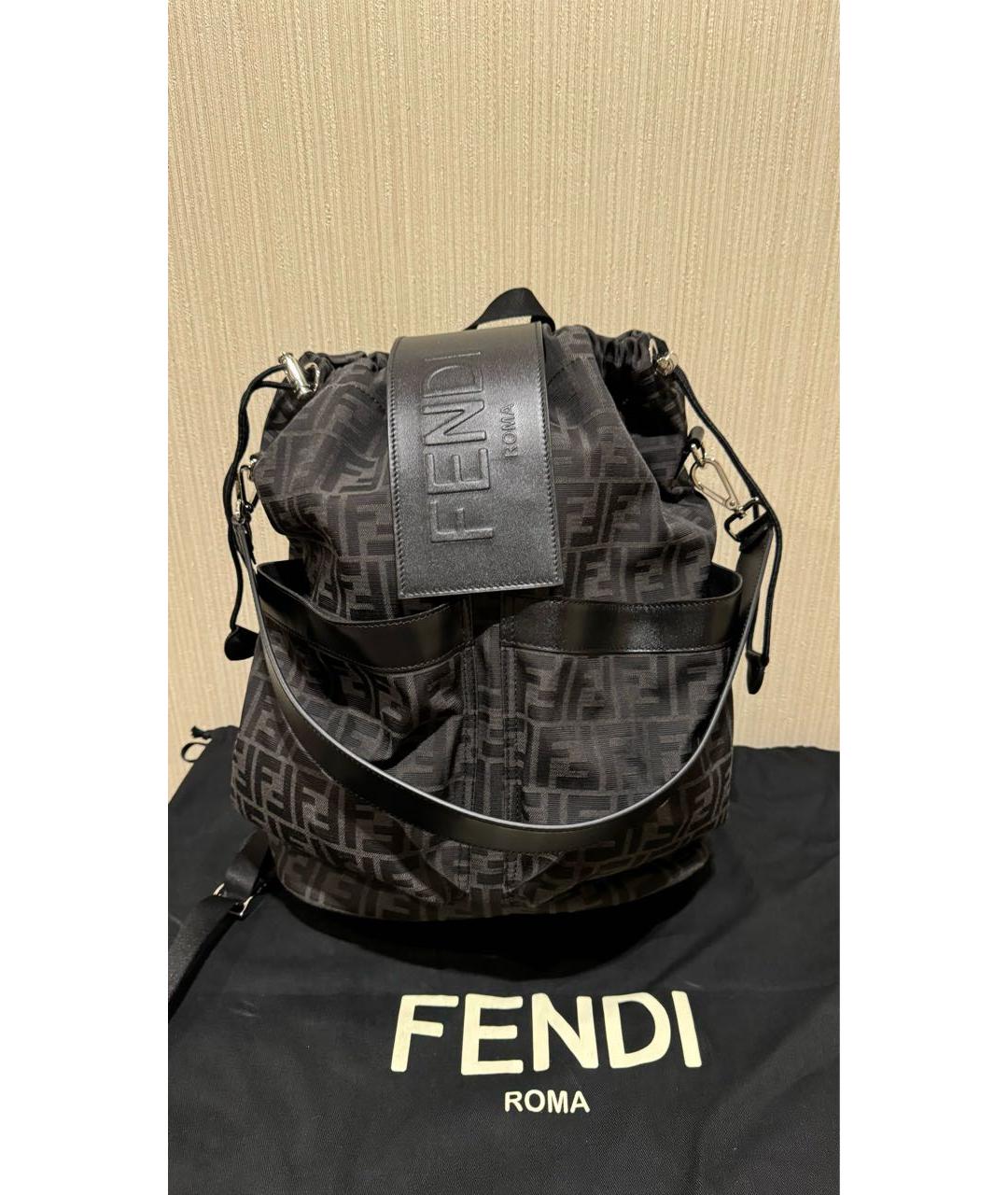 FENDI Серый тканевый рюкзак, фото 9