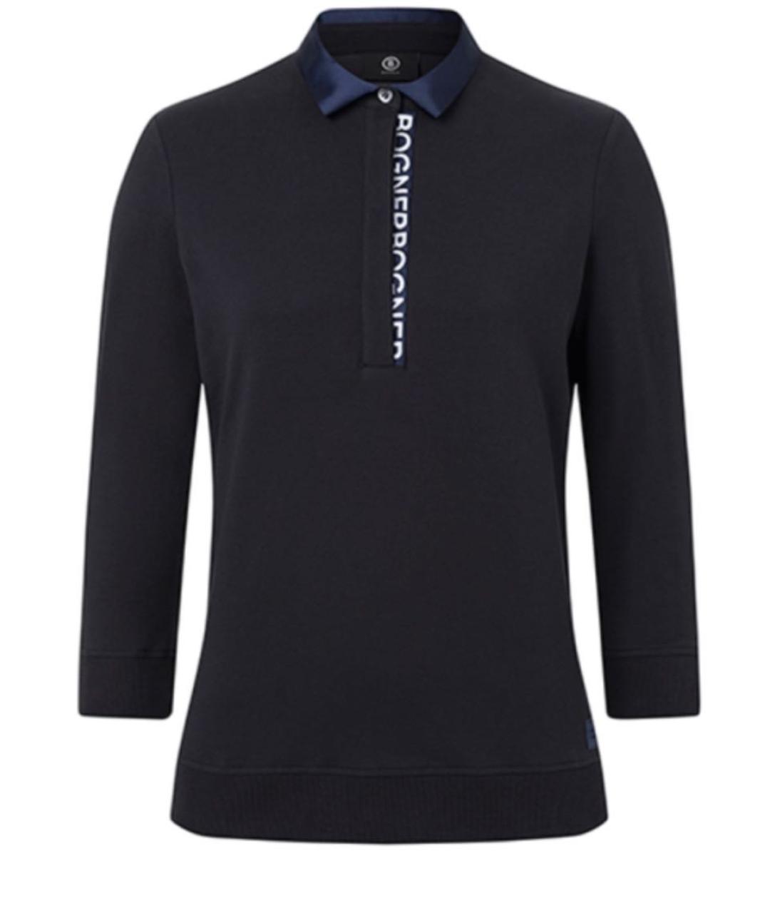 BOGNER Темно-синий хлопко-эластановый джемпер / свитер, фото 1