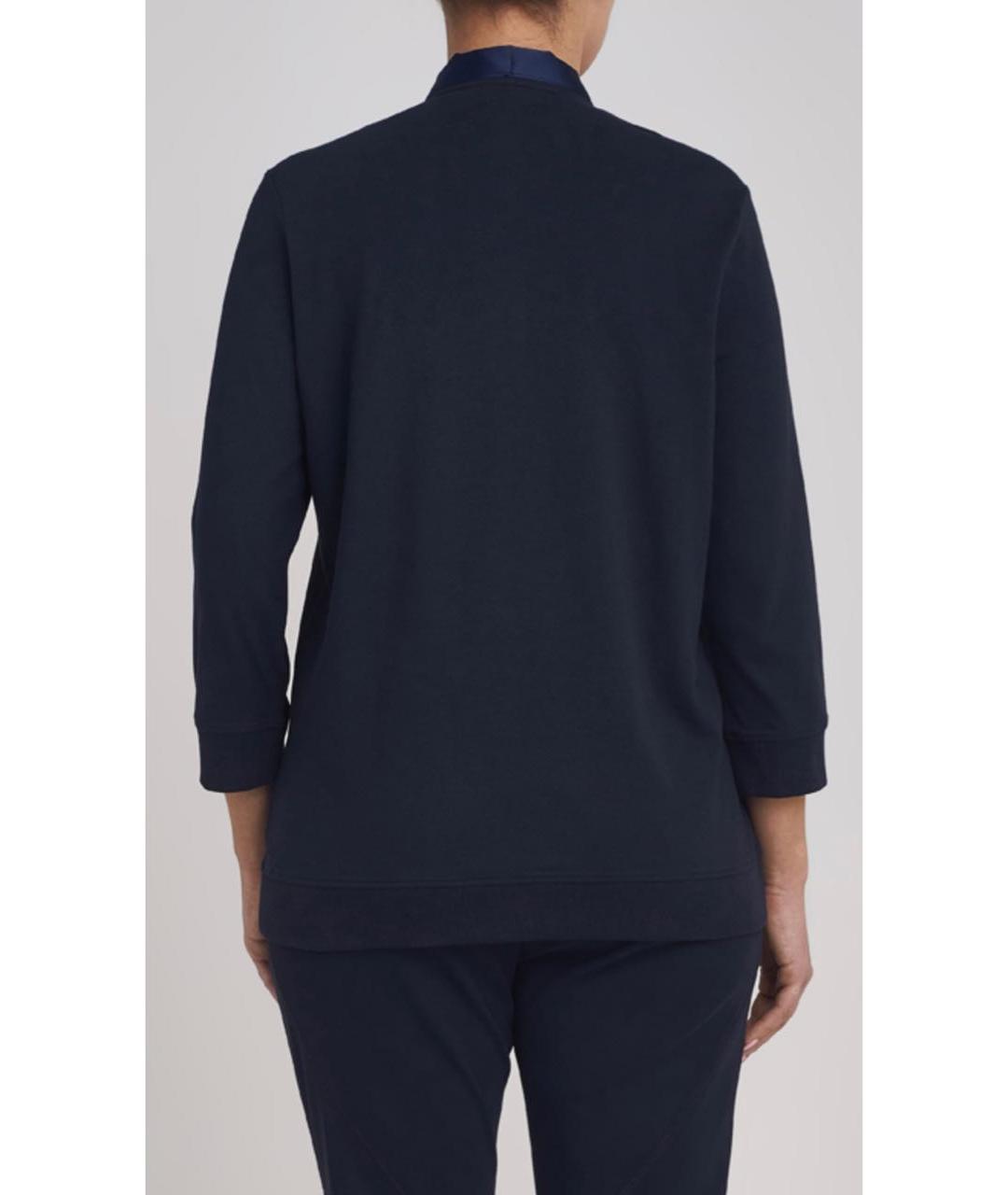 BOGNER Темно-синий хлопко-эластановый джемпер / свитер, фото 3