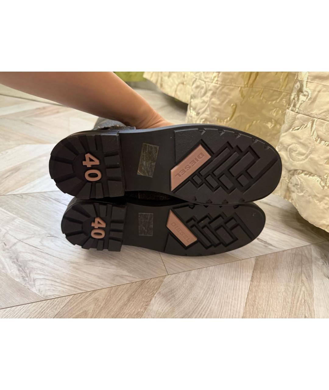 DIESEL Коричневые кожаные сапоги, фото 6