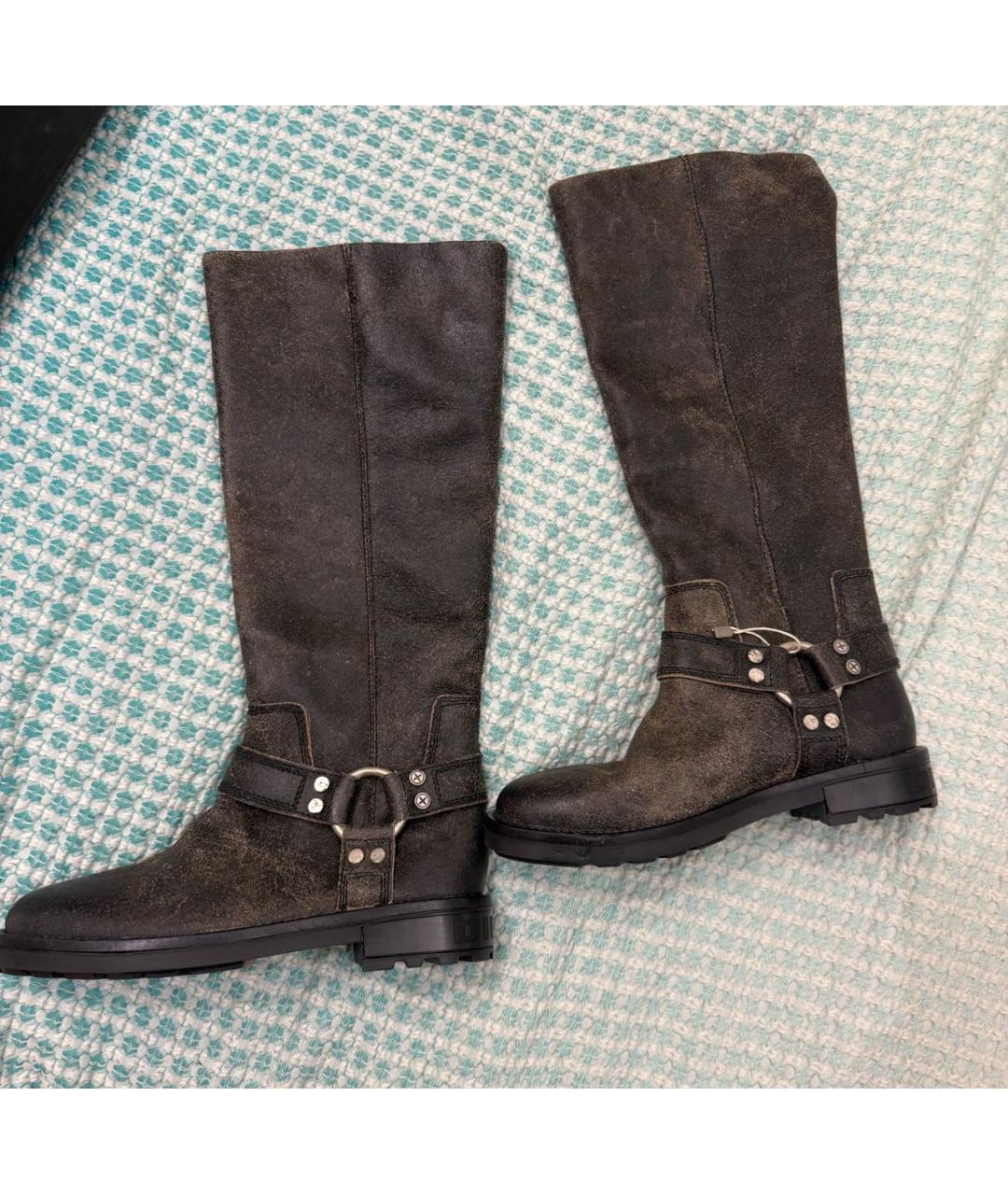 DIESEL Коричневые кожаные сапоги, фото 4