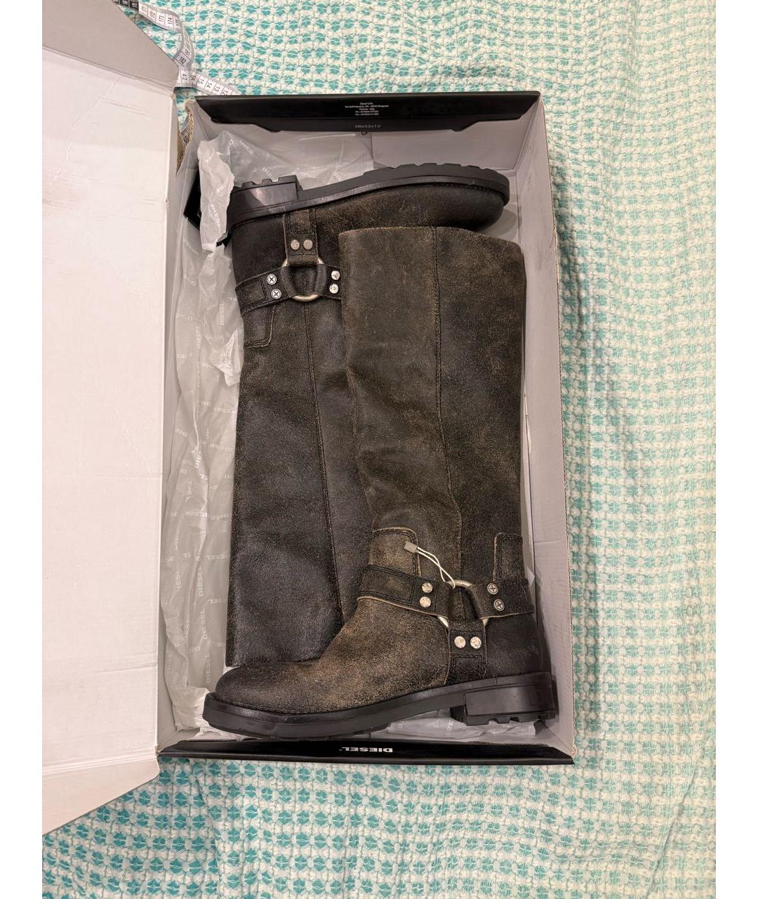 DIESEL Коричневые кожаные сапоги, фото 2