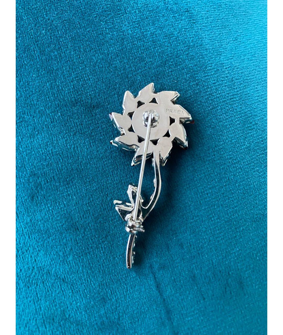 PRADA Серебряная металлическая булавка / брошь, фото 2