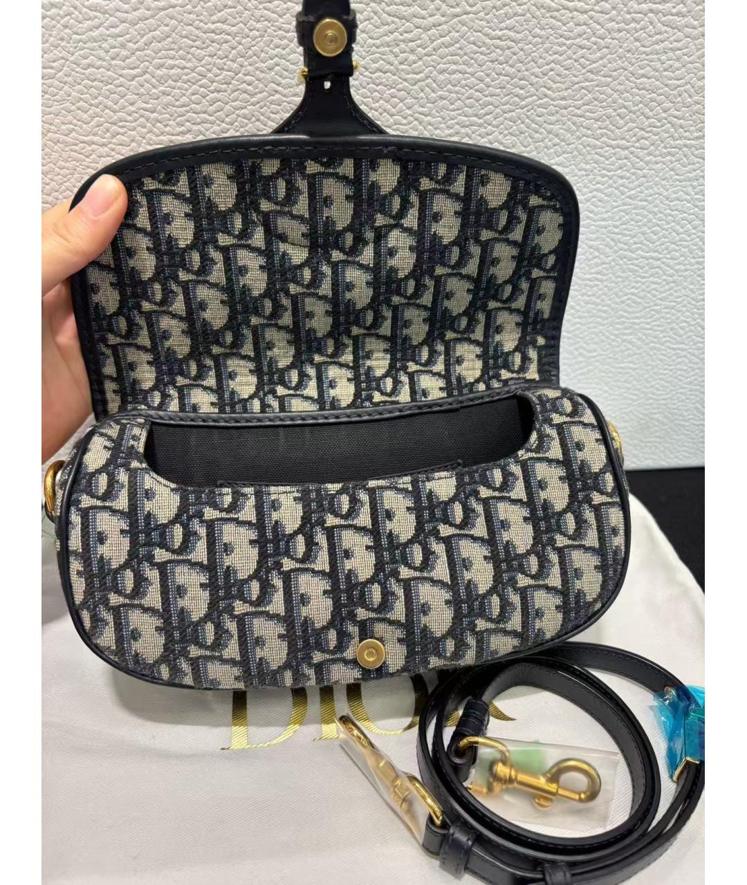 CHRISTIAN DIOR Голубая тканевая сумка через плечо, фото 6