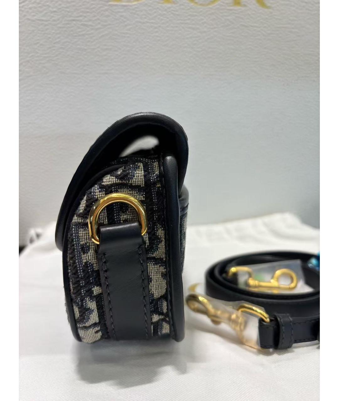 CHRISTIAN DIOR Голубая тканевая сумка через плечо, фото 4