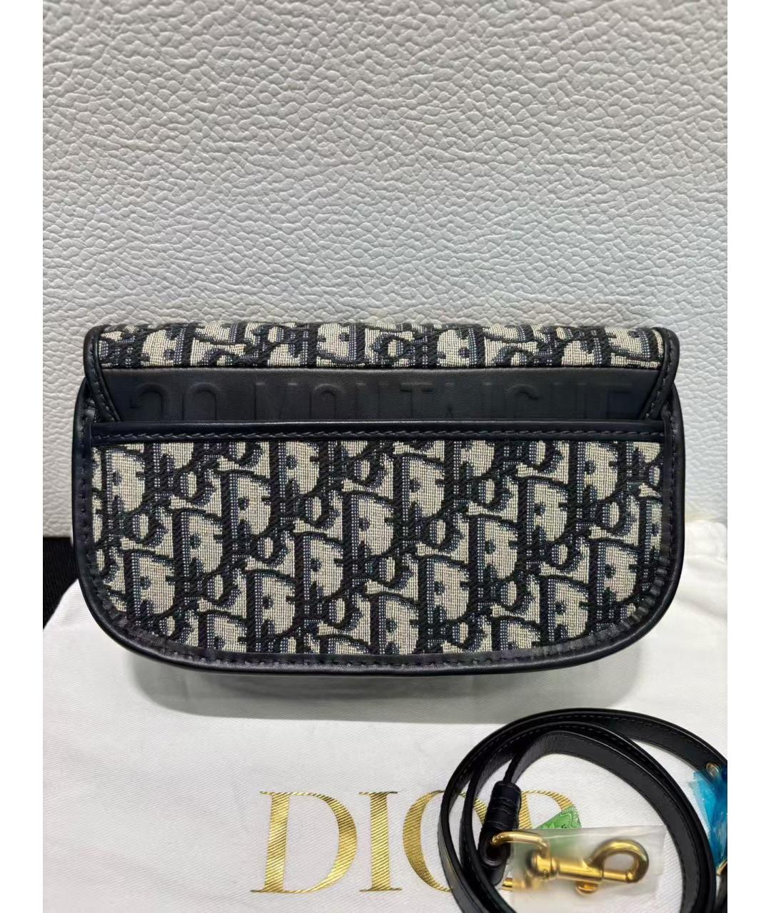 CHRISTIAN DIOR Голубая тканевая сумка через плечо, фото 3