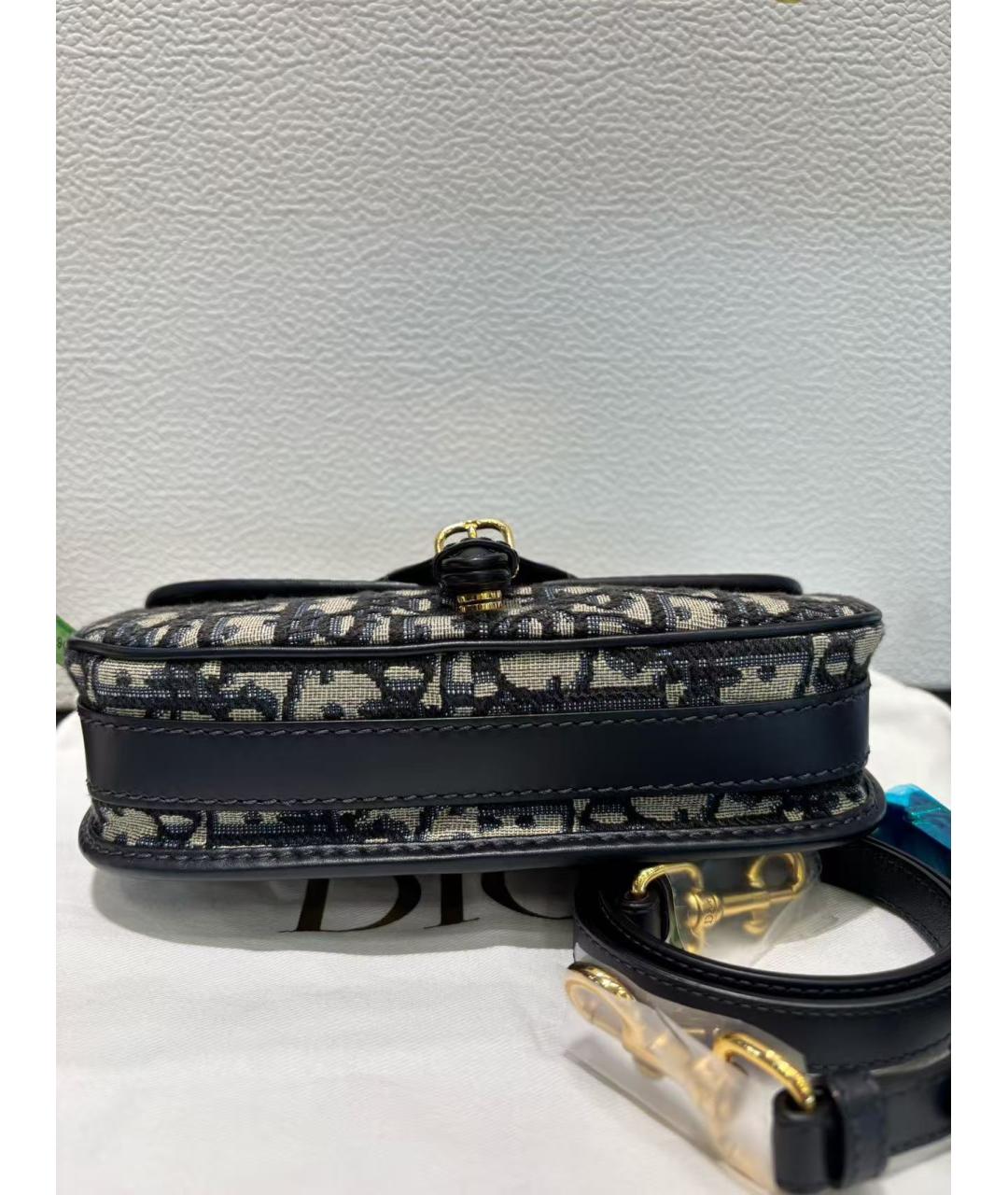 CHRISTIAN DIOR Голубая тканевая сумка через плечо, фото 5