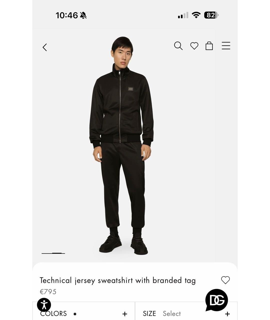 DOLCE&GABBANA Черный синтетический спортивный костюм, фото 9