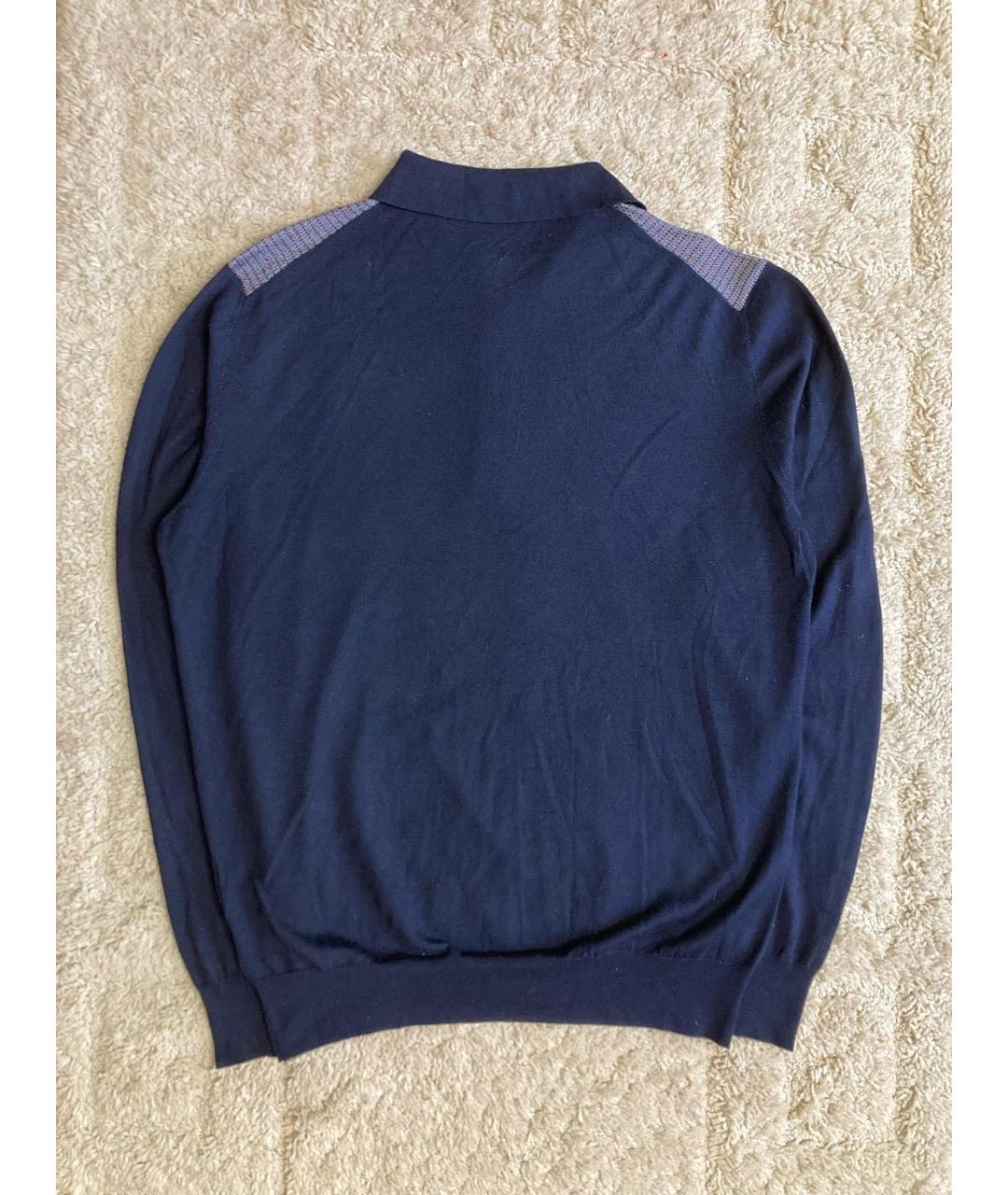 BRIONI Темно-синий шерстяной джемпер / свитер, фото 2