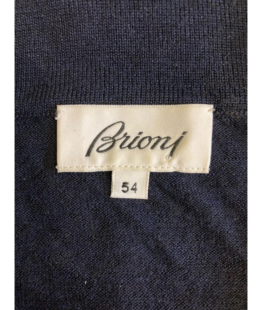 BRIONI Темно-синий шерстяной джемпер / свитер, фото 3