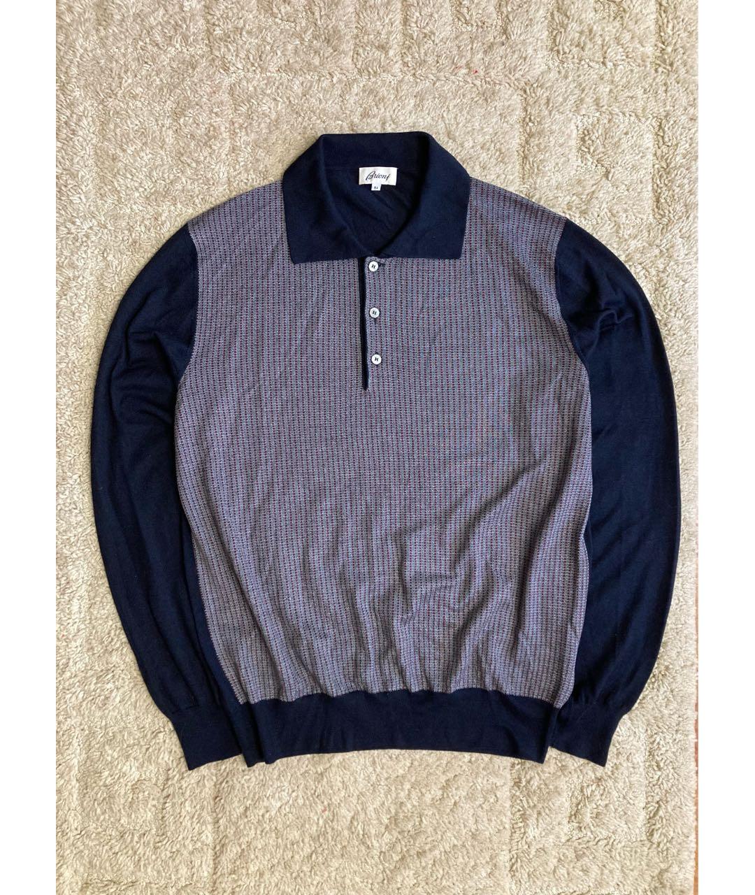 BRIONI Темно-синий шерстяной джемпер / свитер, фото 7