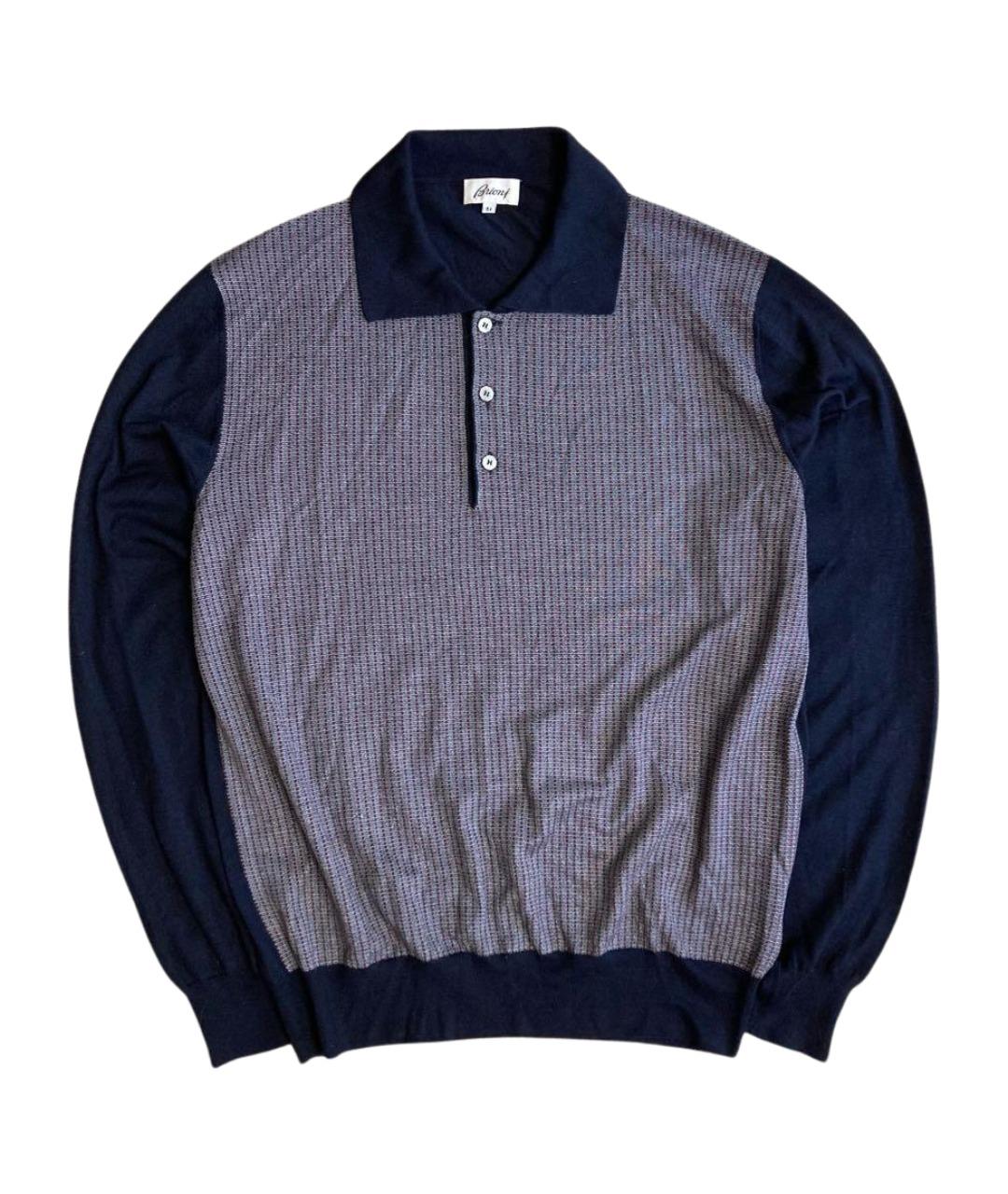 BRIONI Темно-синий шерстяной джемпер / свитер, фото 1