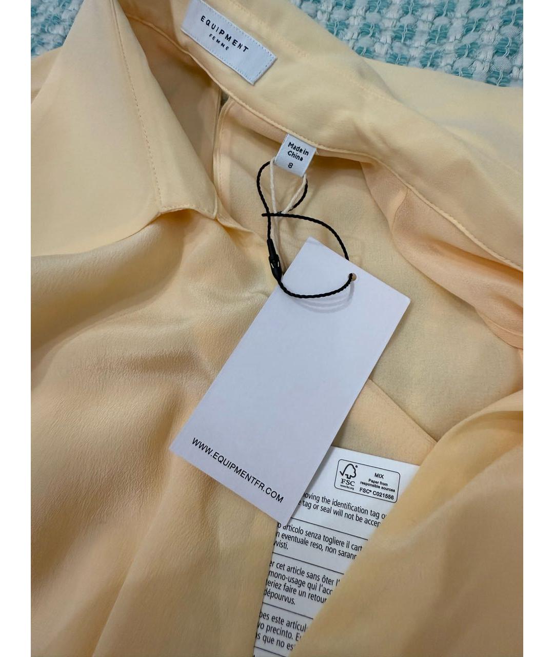 EQUIPMENT Бежевое шелковое повседневное платье, фото 3