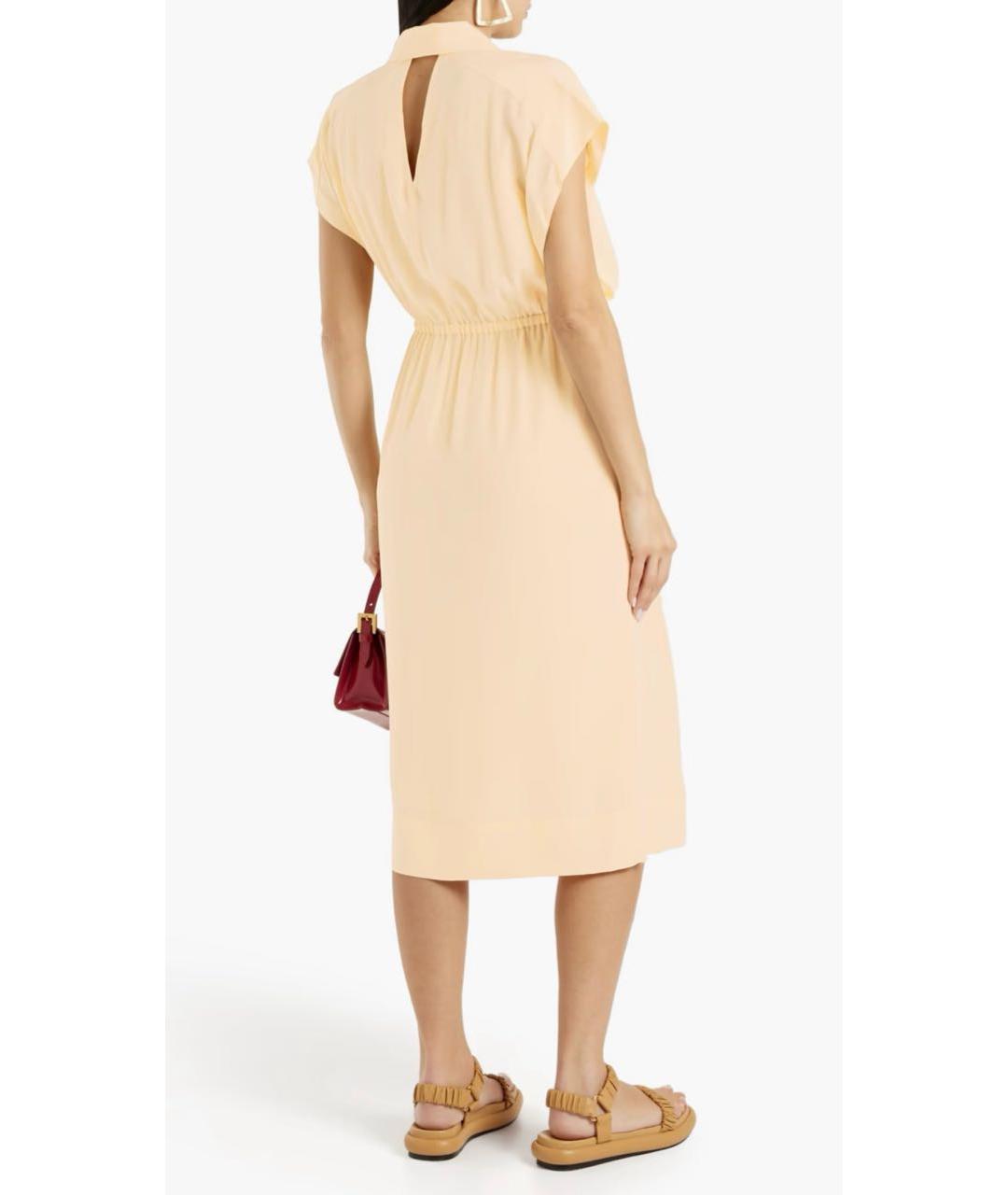 EQUIPMENT Бежевое шелковое повседневное платье, фото 8
