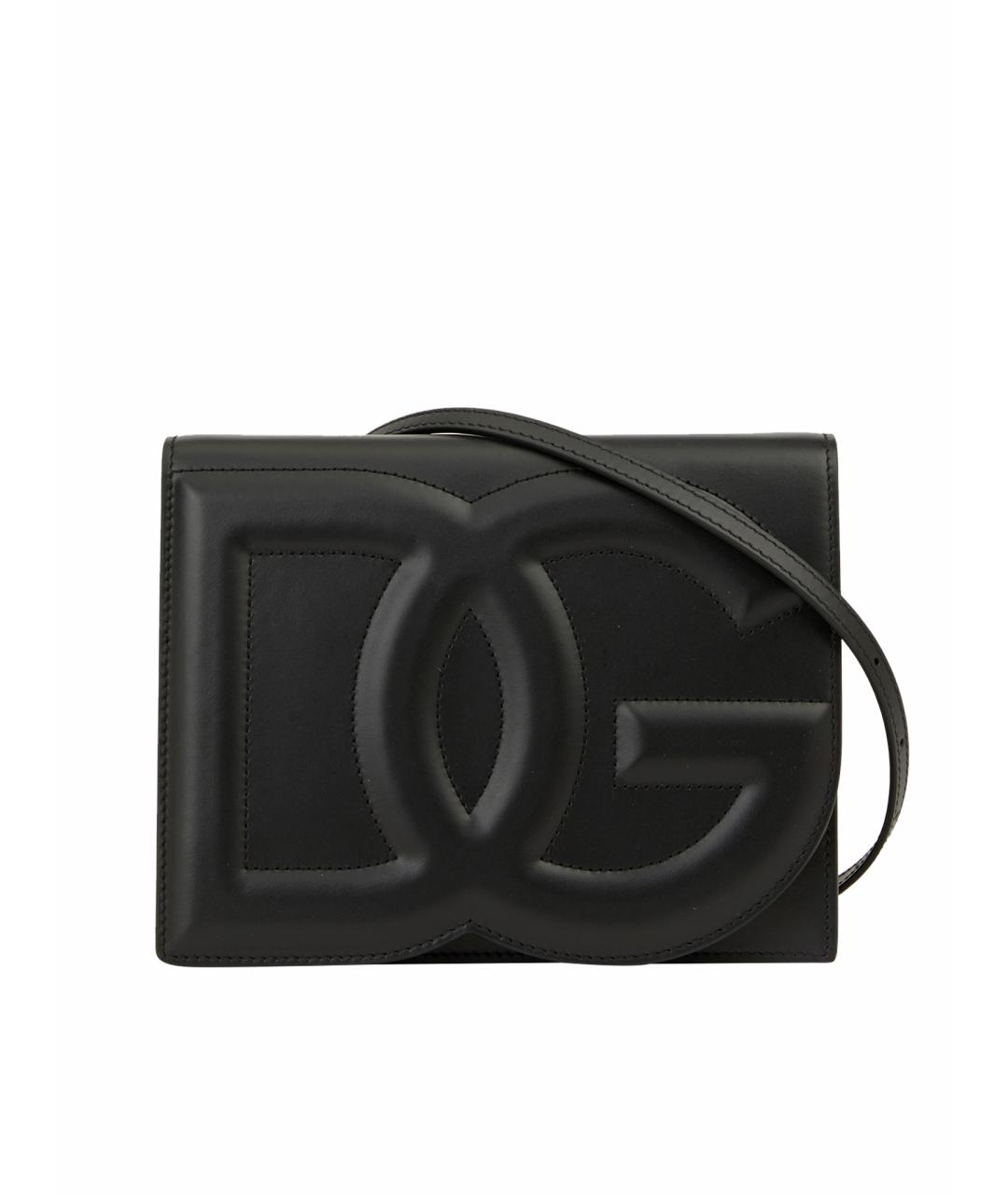 DOLCE&GABBANA Черная кожаная сумка через плечо, фото 1
