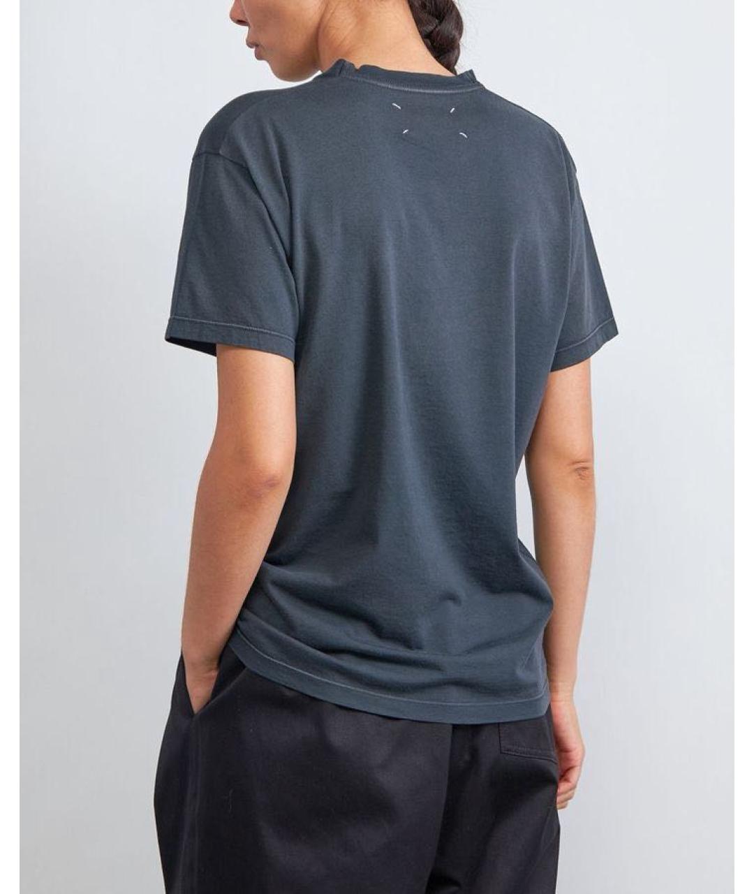 MAISON MARGIELA Синяя хлопковая футболка, фото 4