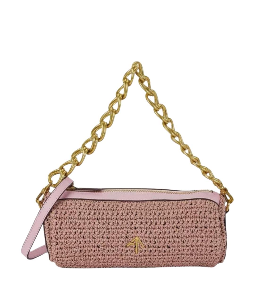 MANU ATELIER Розовая тканевая сумка с короткими ручками, фото 1