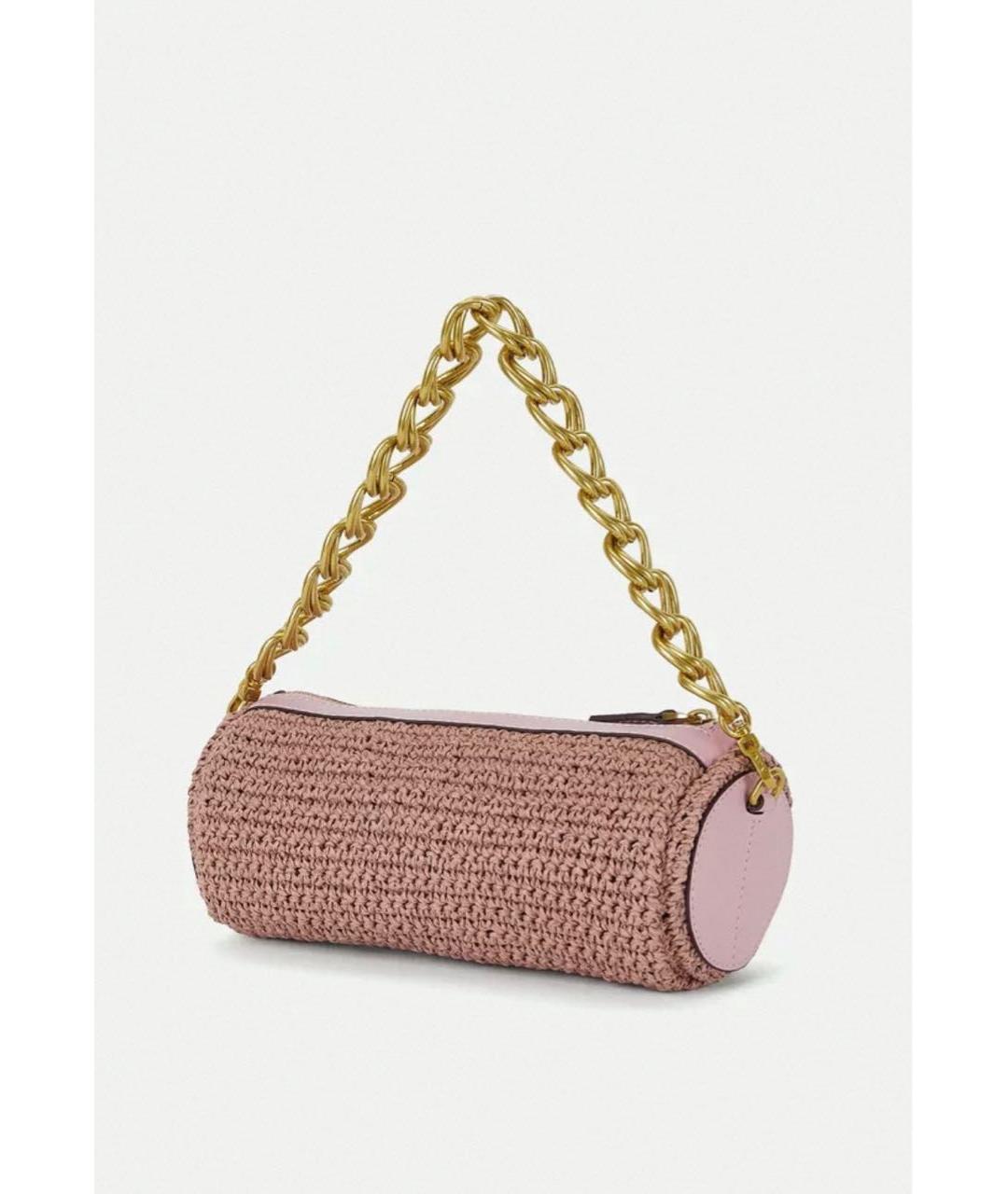 MANU ATELIER Розовая тканевая сумка с короткими ручками, фото 3