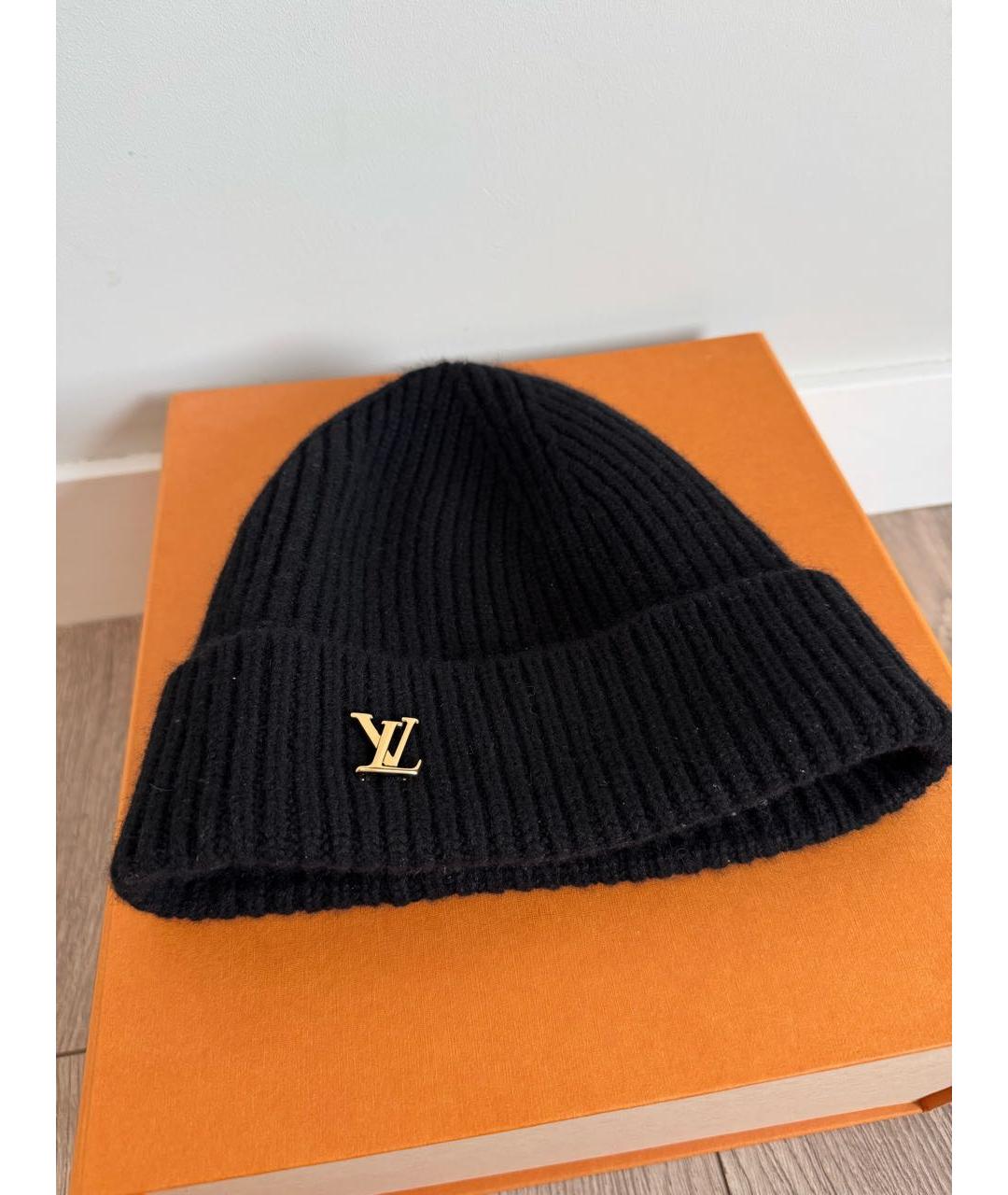 LOUIS VUITTON Черная кашемировая шапка, фото 2