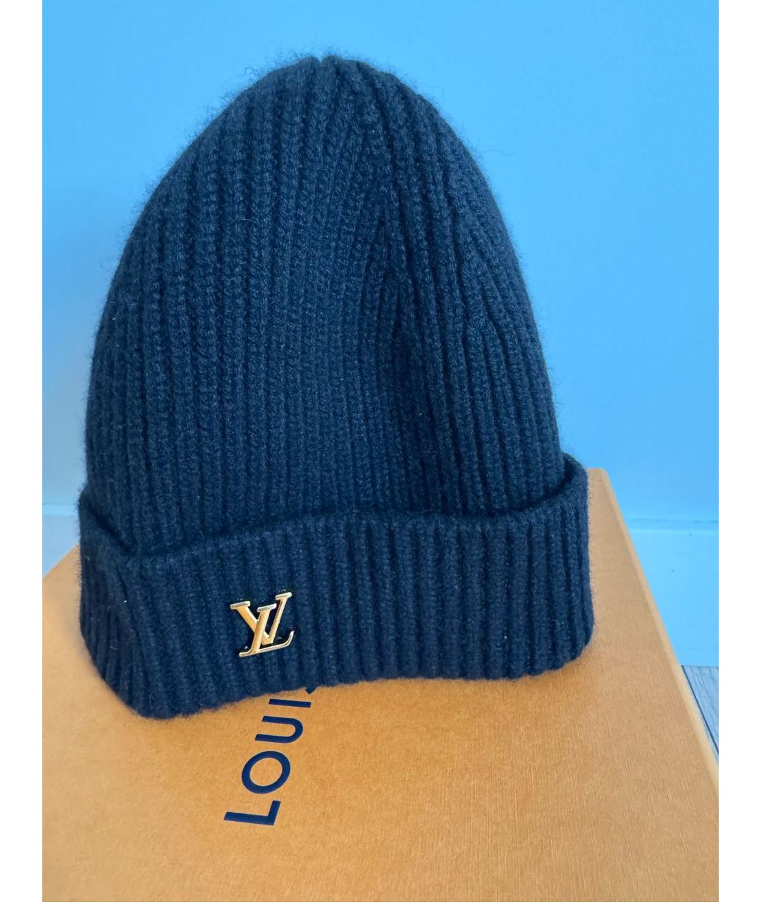 LOUIS VUITTON Черная кашемировая шапка, фото 4