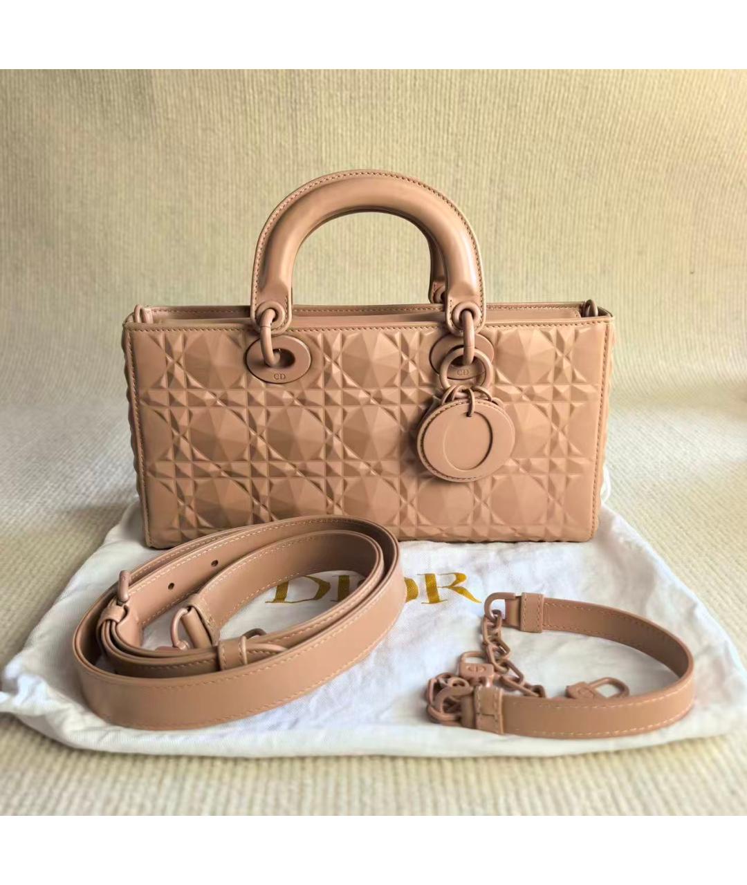 CHRISTIAN DIOR Розовая кожаная сумка через плечо, фото 2