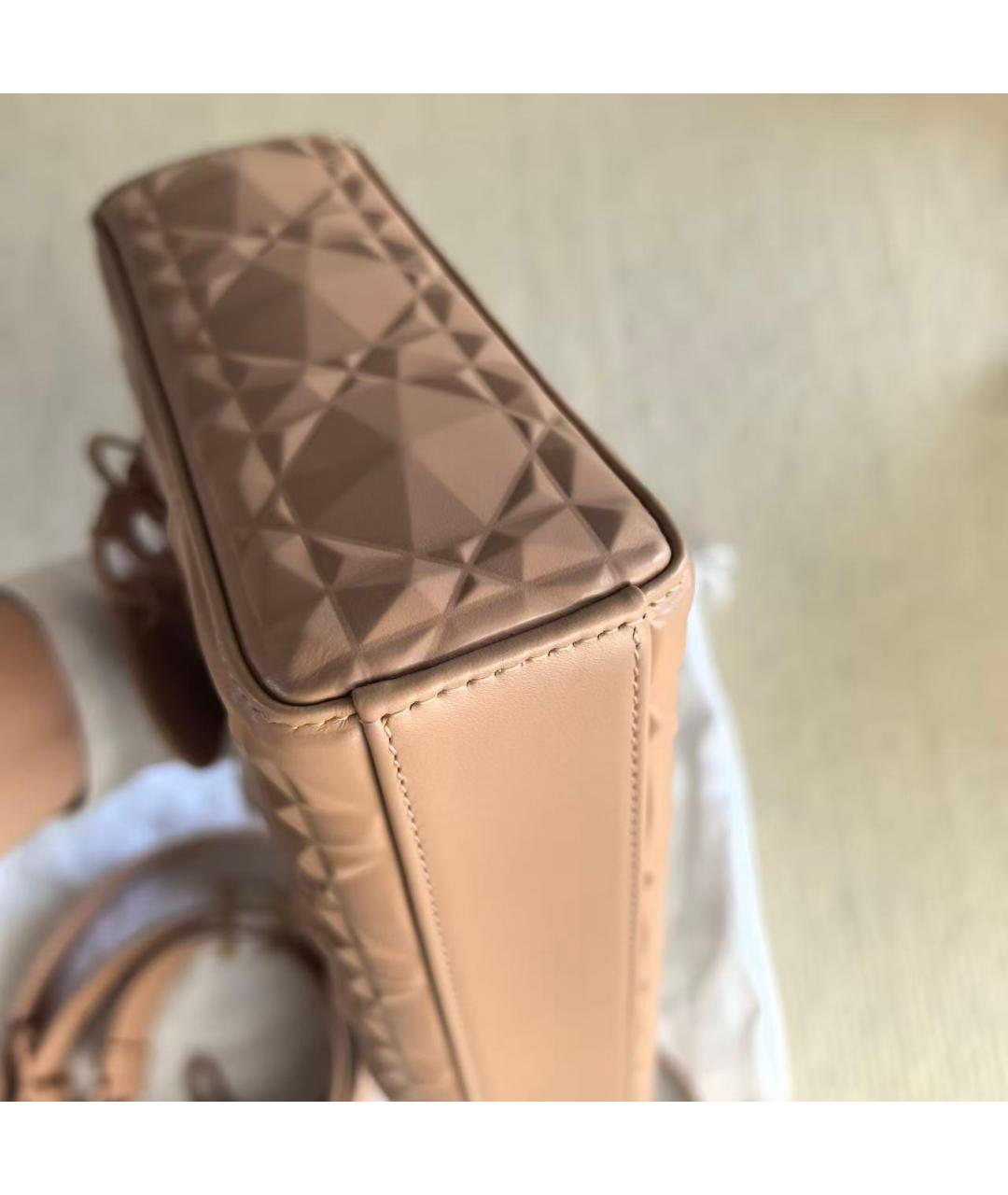 CHRISTIAN DIOR Розовая кожаная сумка через плечо, фото 3