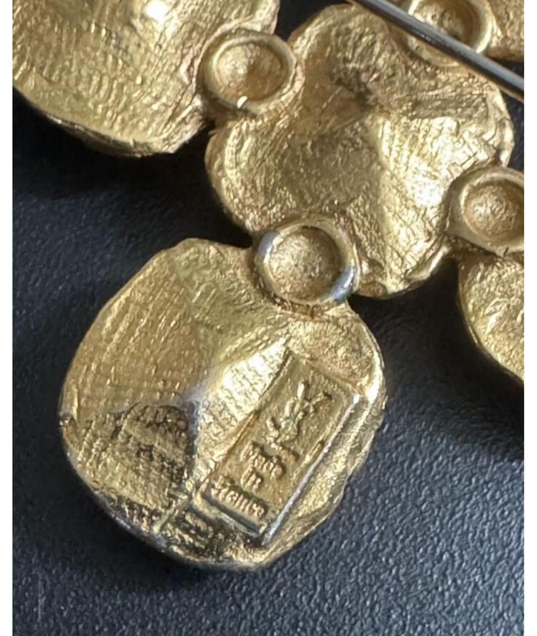 SAINT LAURENT Золотая металлическая булавка / брошь, фото 4