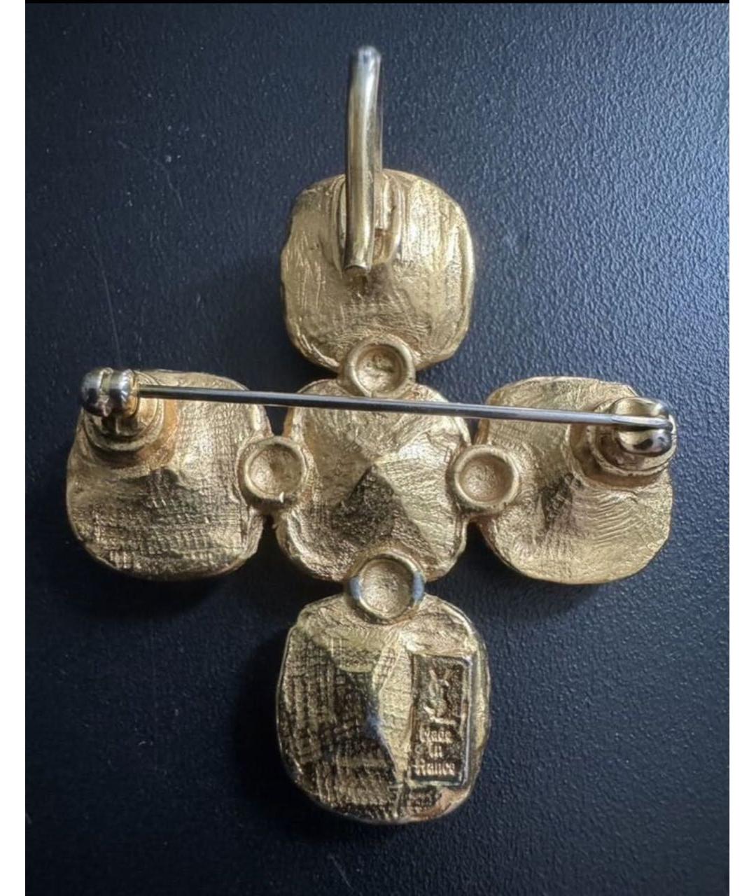 SAINT LAURENT Золотая металлическая булавка / брошь, фото 2