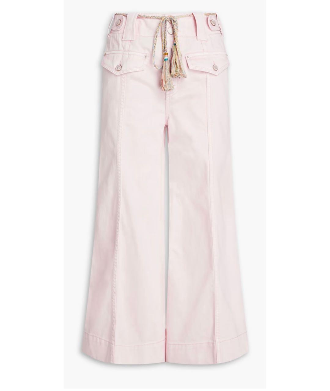 ZIMMERMANN Розовые хлопковые джинсы клеш, фото 9
