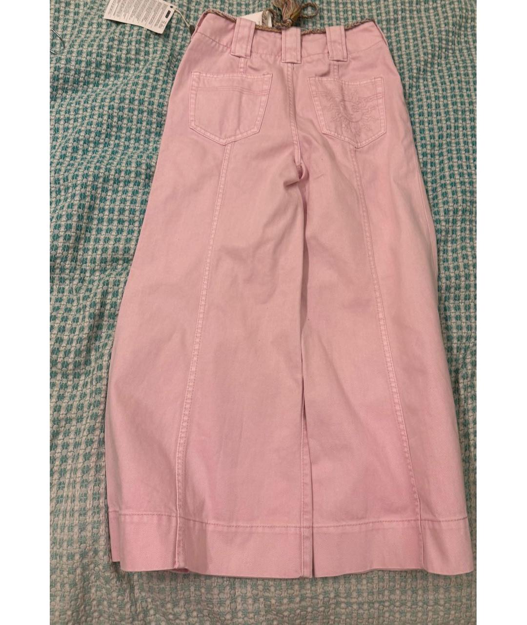 ZIMMERMANN Розовые хлопковые джинсы клеш, фото 6