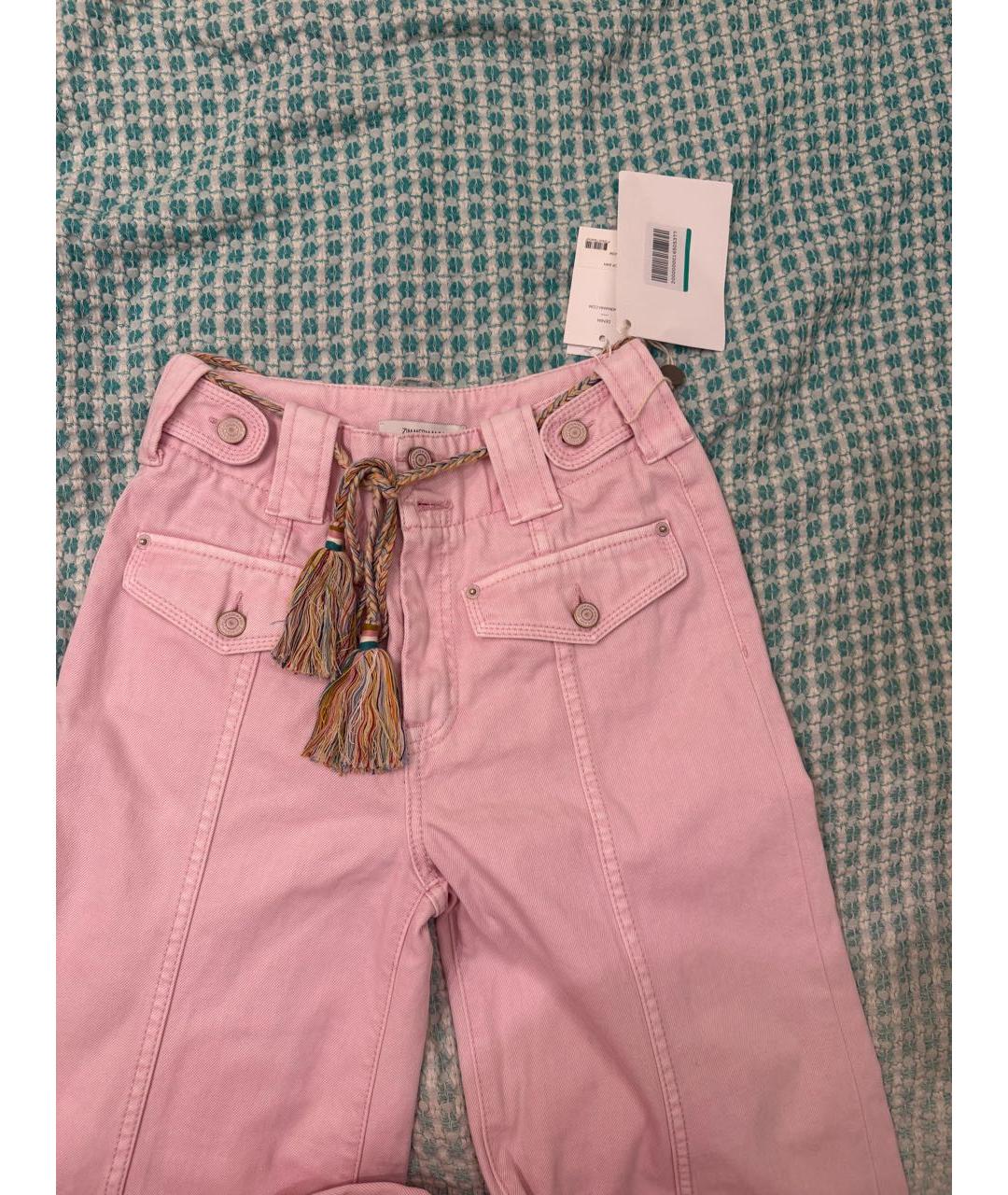 ZIMMERMANN Розовые хлопковые джинсы клеш, фото 3