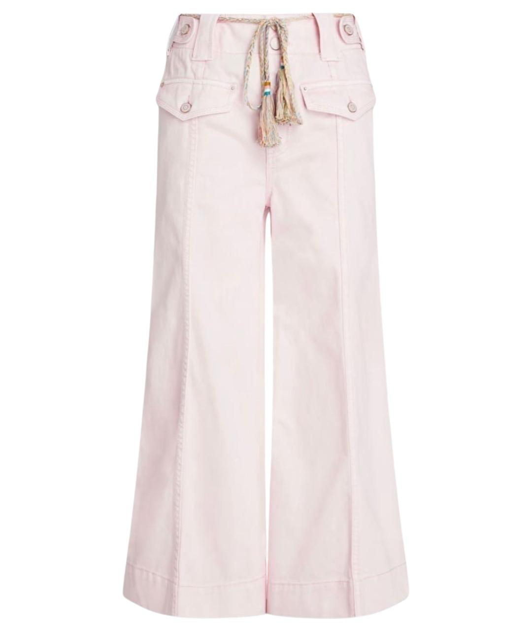 ZIMMERMANN Розовые хлопковые джинсы клеш, фото 1