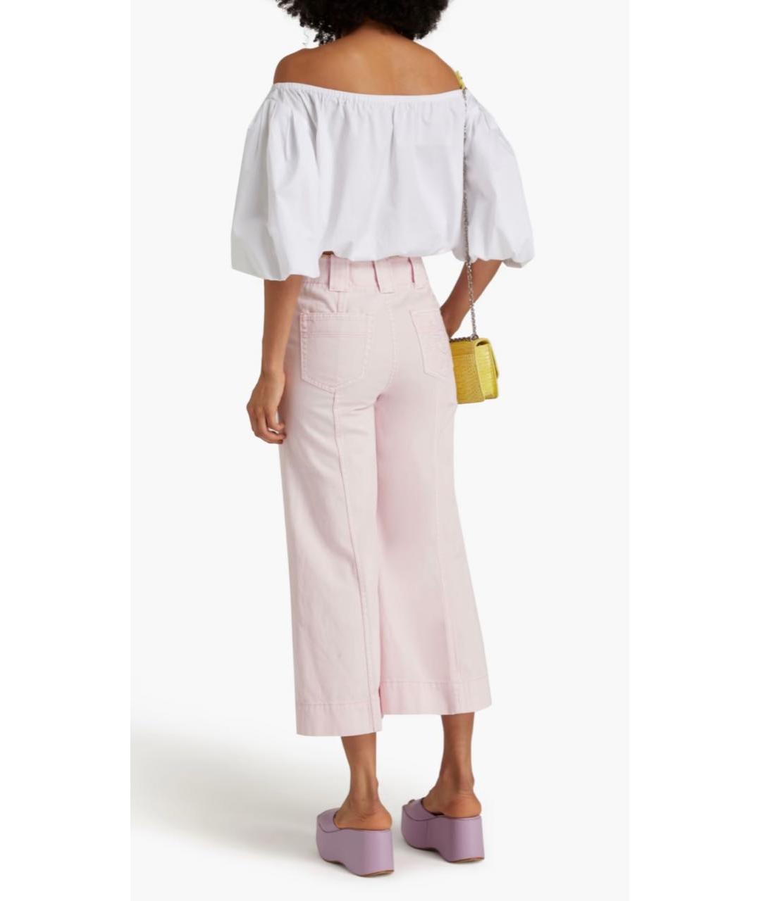 ZIMMERMANN Розовые хлопковые джинсы клеш, фото 8