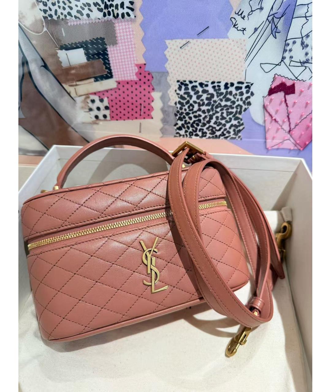 YVES SAINT LAURENT BEAUTY Розовая кожаная сумка через плечо, фото 2