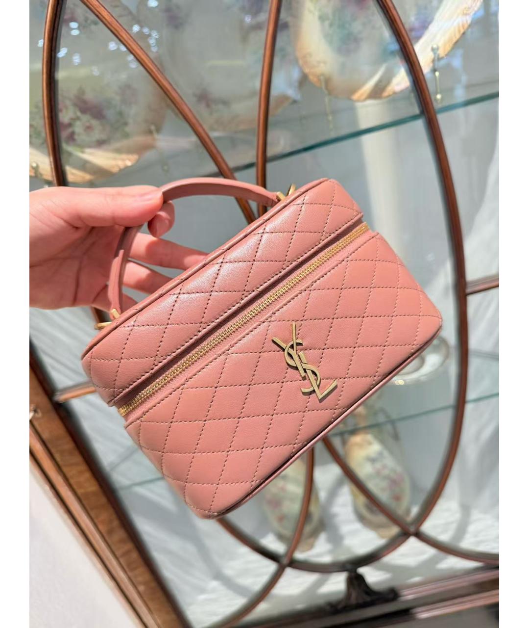 YVES SAINT LAURENT BEAUTY Розовая кожаная сумка через плечо, фото 3