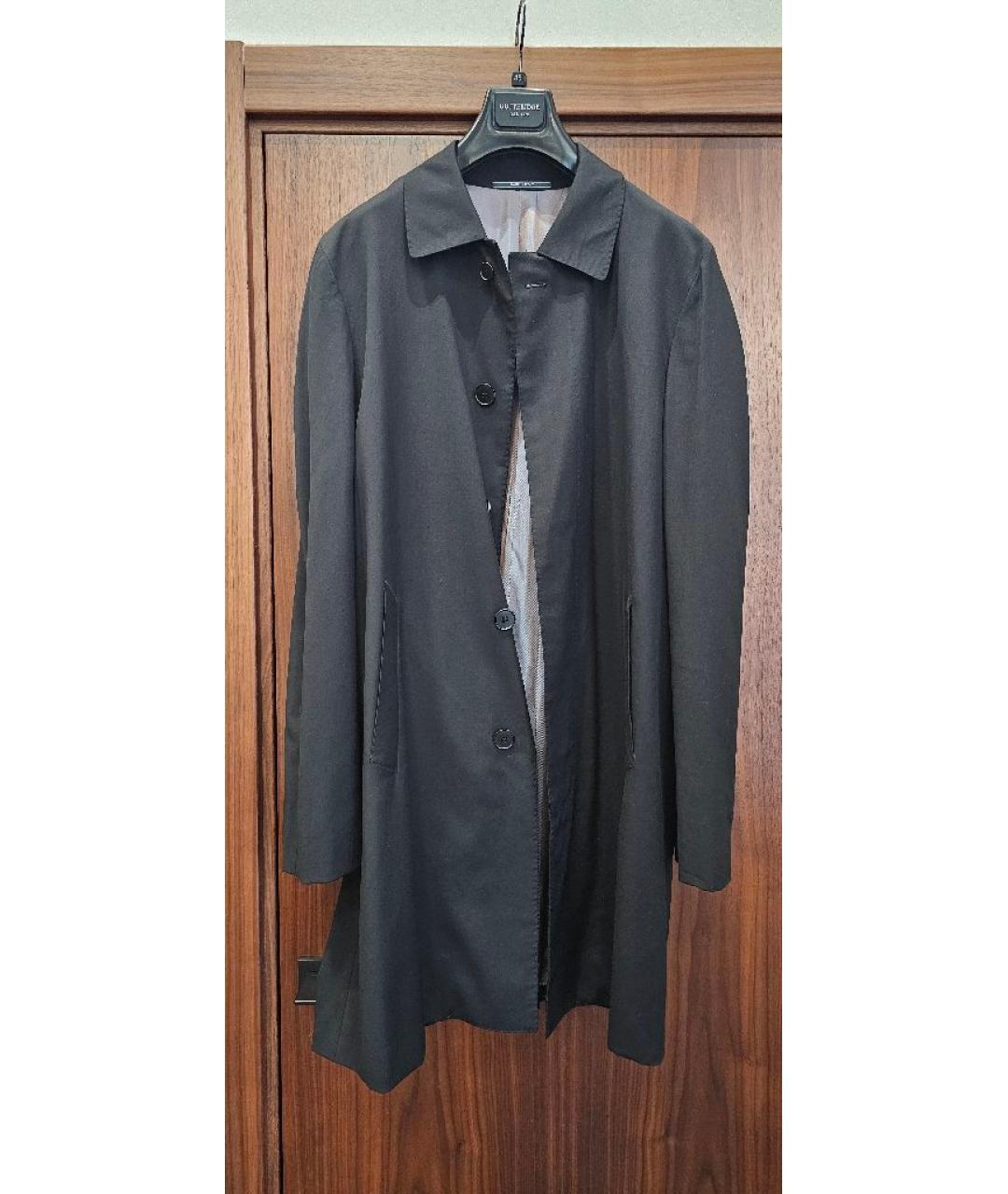 CERRUTI 1881 Черный шерстяной тренч / плащ, фото 5