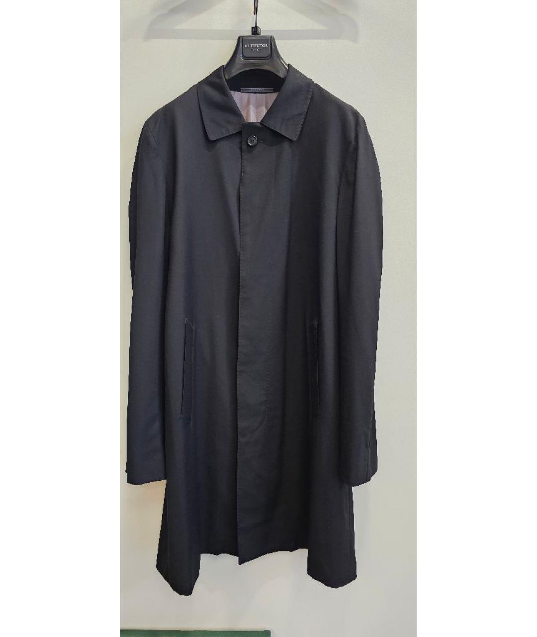 CERRUTI 1881 Черный шерстяной тренч / плащ, фото 10