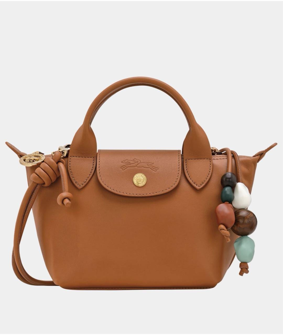 LONGCHAMP Коричневая кожаная сумка через плечо, фото 9