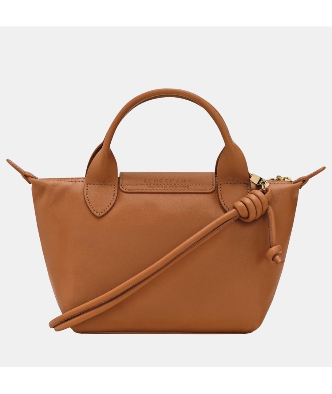 LONGCHAMP Коричневая кожаная сумка через плечо, фото 3