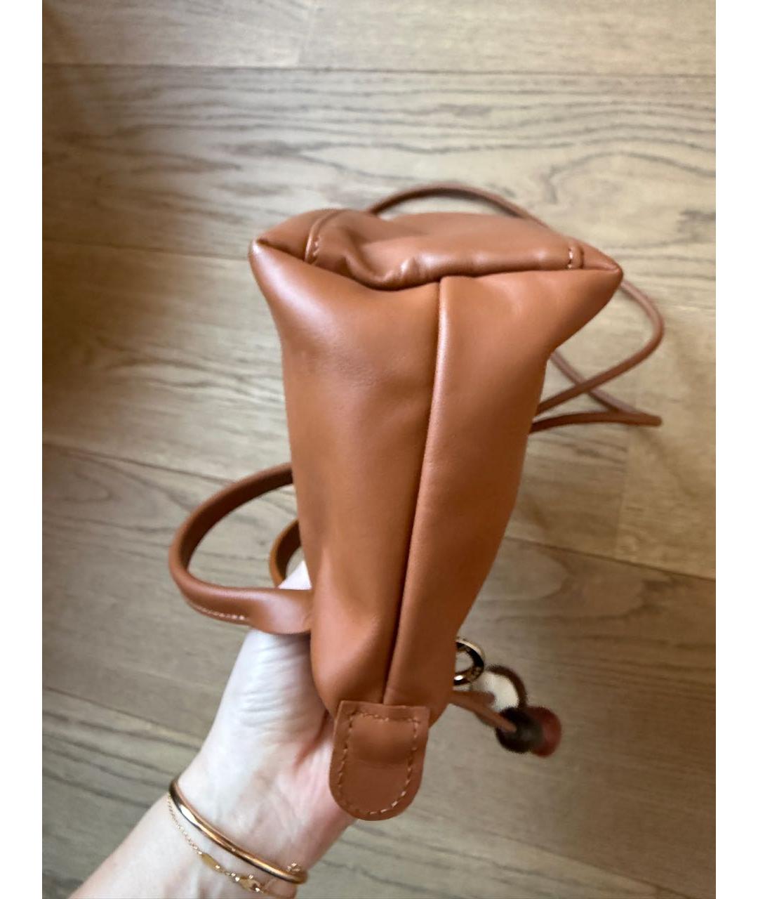 LONGCHAMP Коричневая кожаная сумка через плечо, фото 8