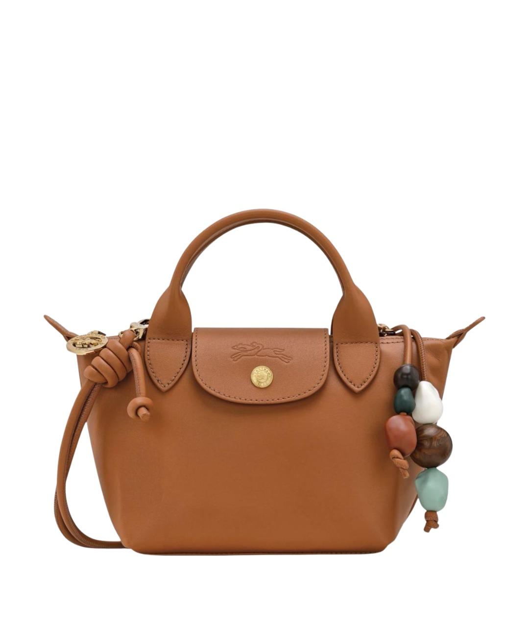 LONGCHAMP Коричневая кожаная сумка через плечо, фото 1