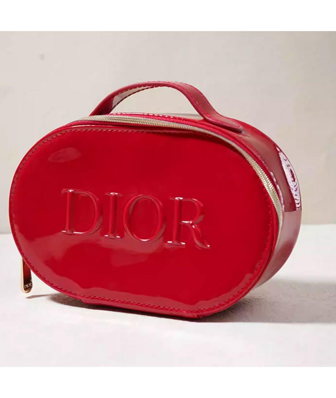 CHRISTIAN DIOR Красная косметичка из лакированной кожи, фото 2