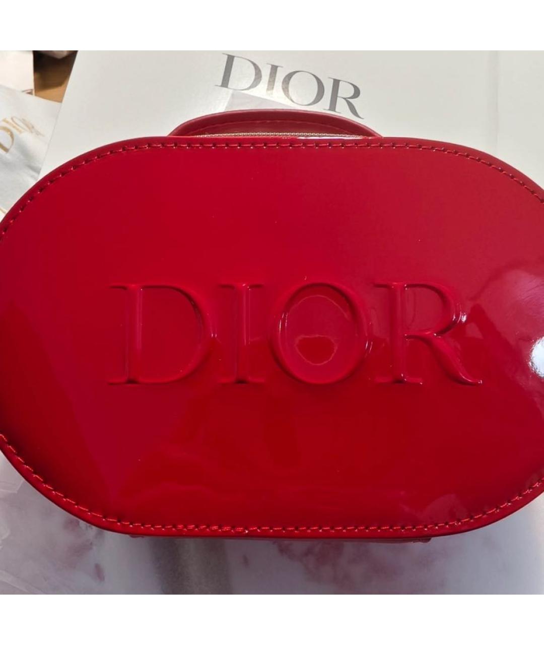 CHRISTIAN DIOR Красная косметичка из лакированной кожи, фото 6
