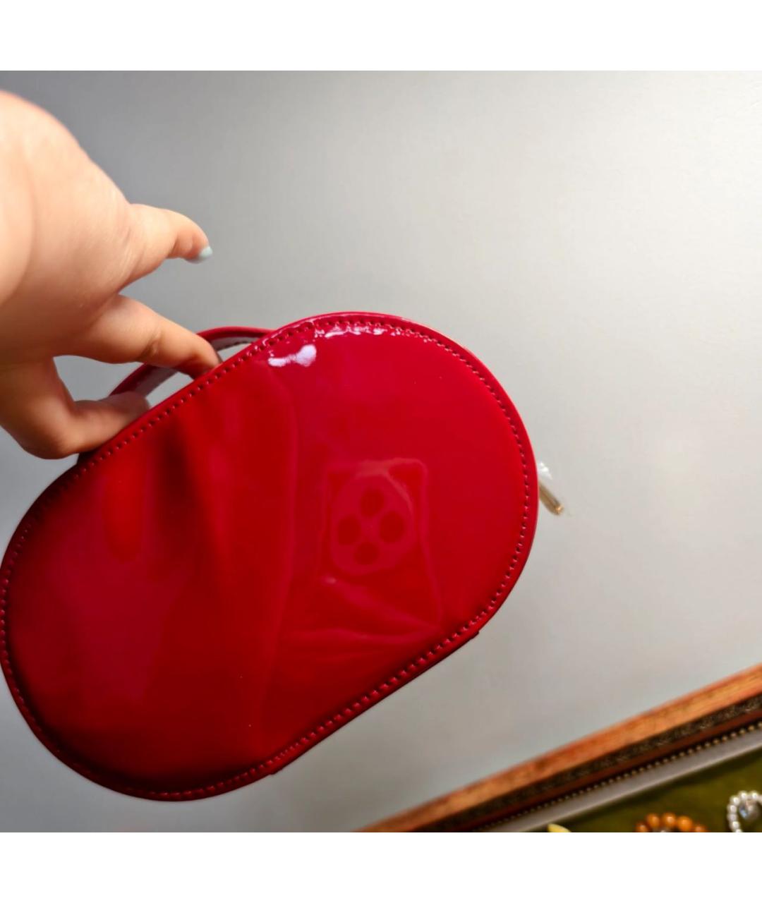 CHRISTIAN DIOR Красная косметичка из лакированной кожи, фото 5