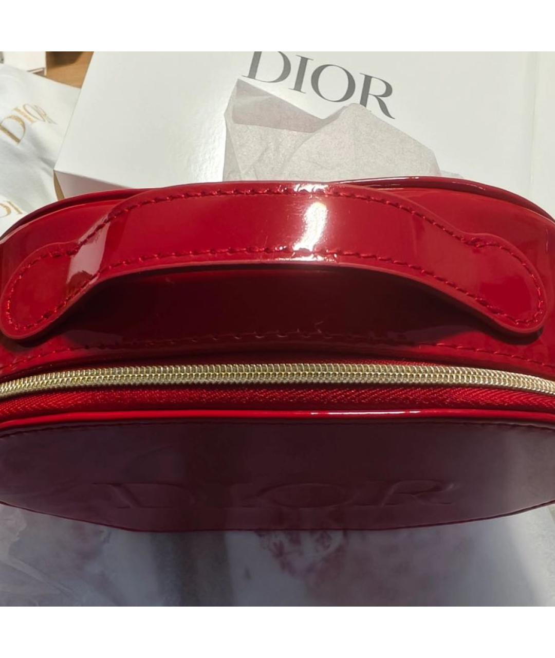 CHRISTIAN DIOR Красная косметичка из лакированной кожи, фото 7